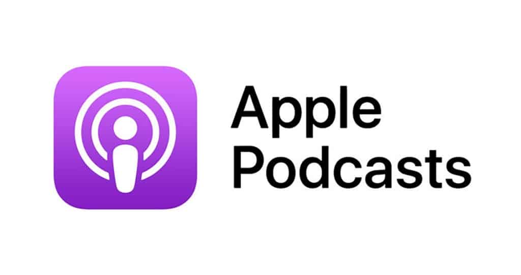 Apple podcast logo.