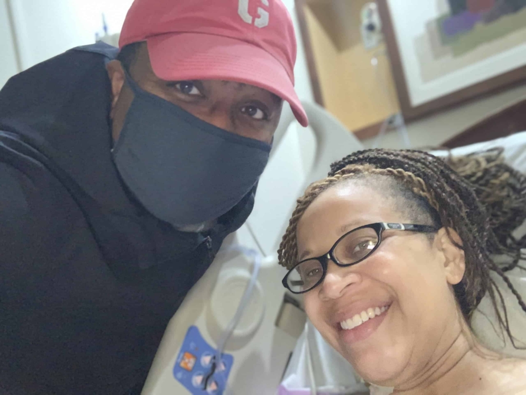 Tamara and Chris in the hospital during labor