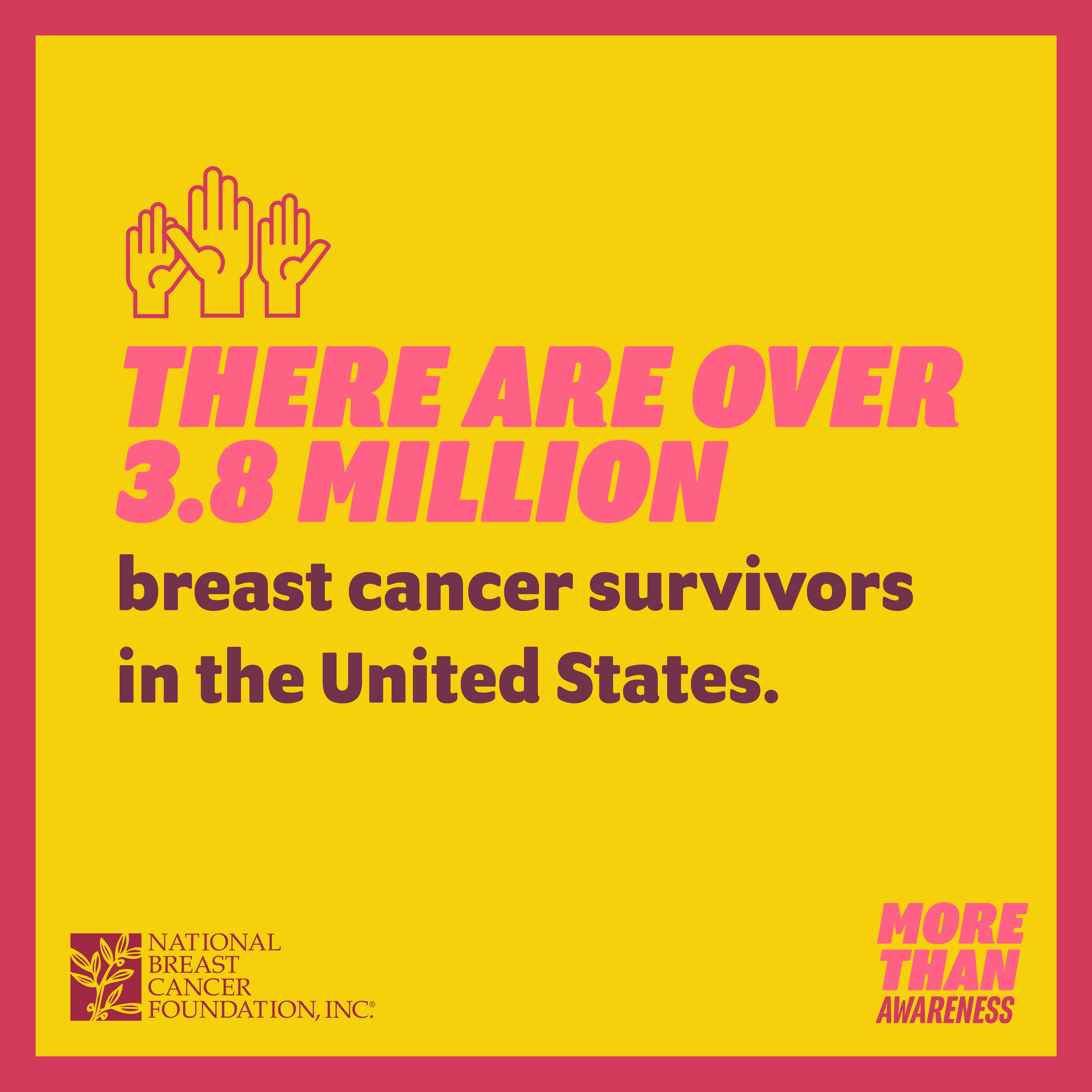 There are over 3.8 million breast cancer survivors in the United States