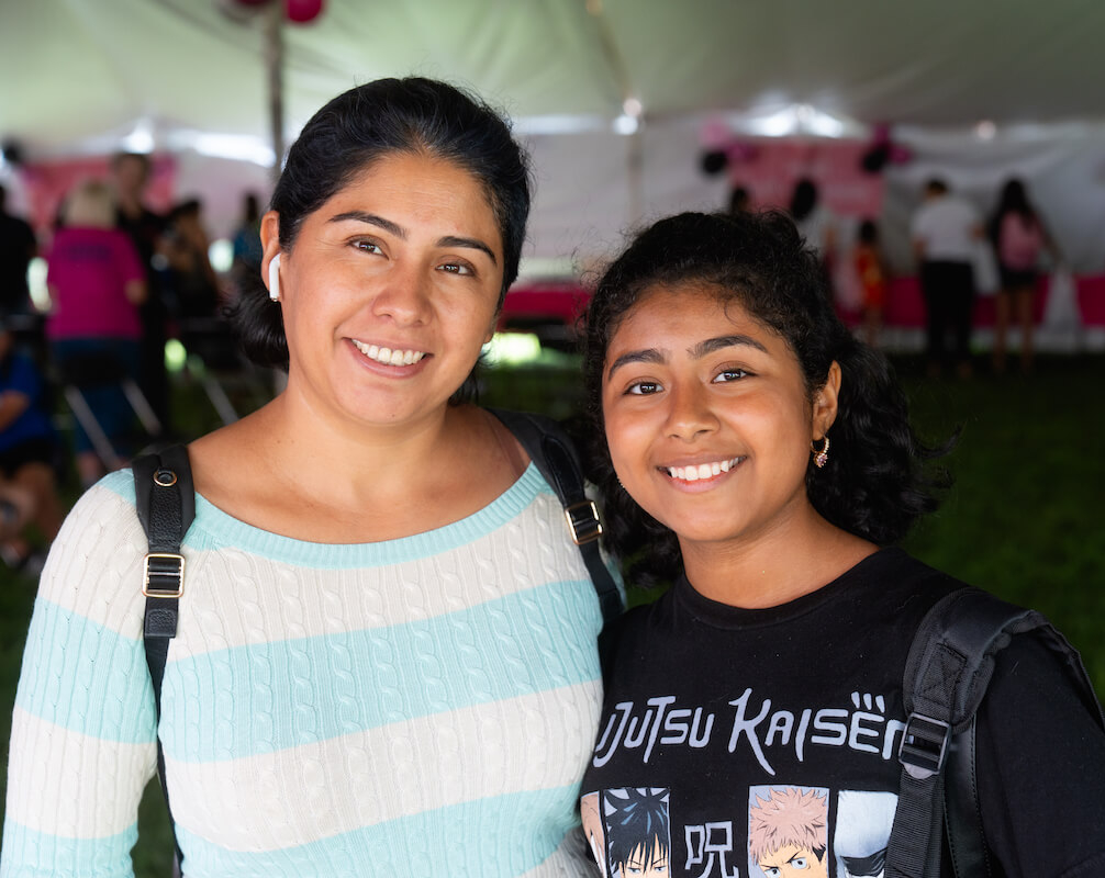 Woman and teenage daughter at a National Breast Cancer Foundation event