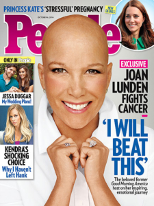 Joan Lunden with no hair on the cover of People Magazine
