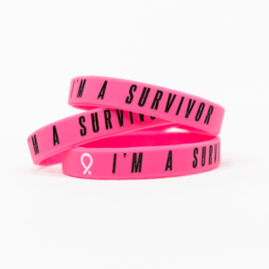 I'm a Survivor pink silicone bracelet