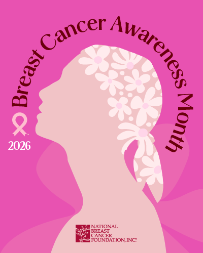 Breast Cancer Awareness Month 2026 graphic hot pink background