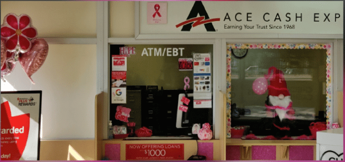 ACE Cash Express decorates pink for October
