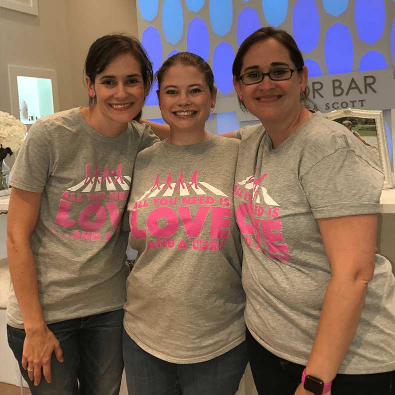 Becca Epperley with coworkers from National Breast Cancer Foundation